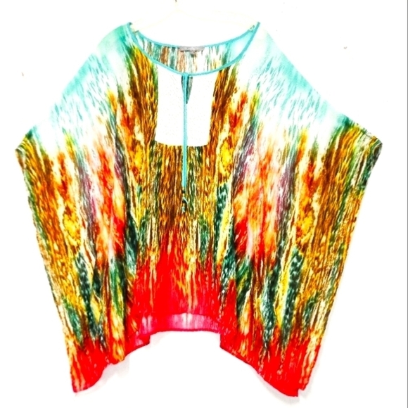 Ny collection women's bat sleeve sheer colorful top Size: 3X - Picture 1 of 5